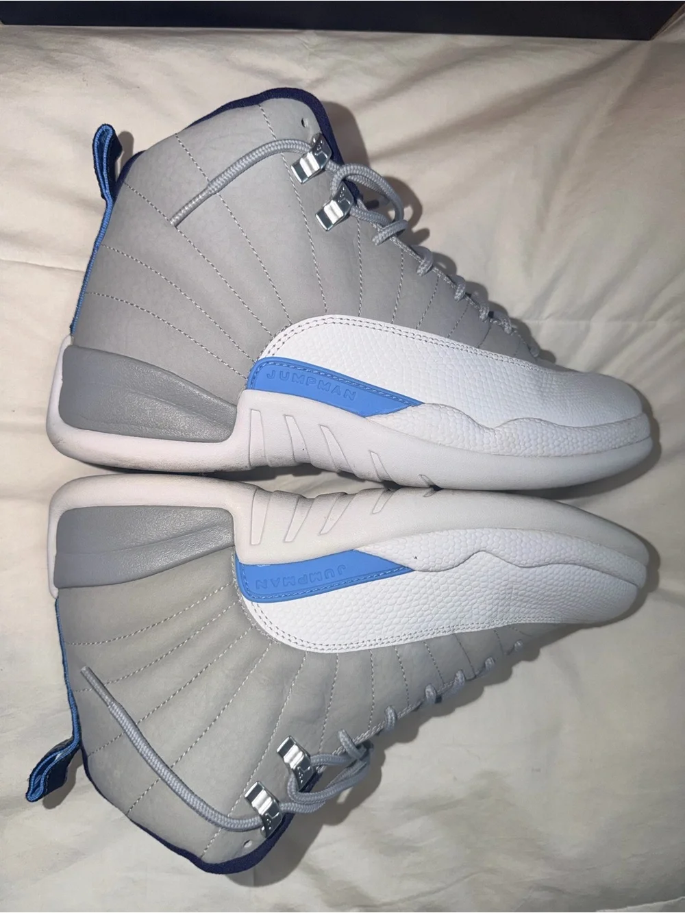 Air Jordan 12 Retro Wolf Grey University Blue White Men’s Size 8.5